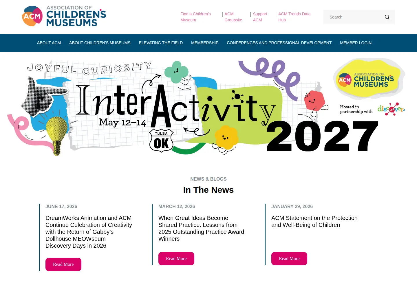 Screenshot of childrensmuseums.org