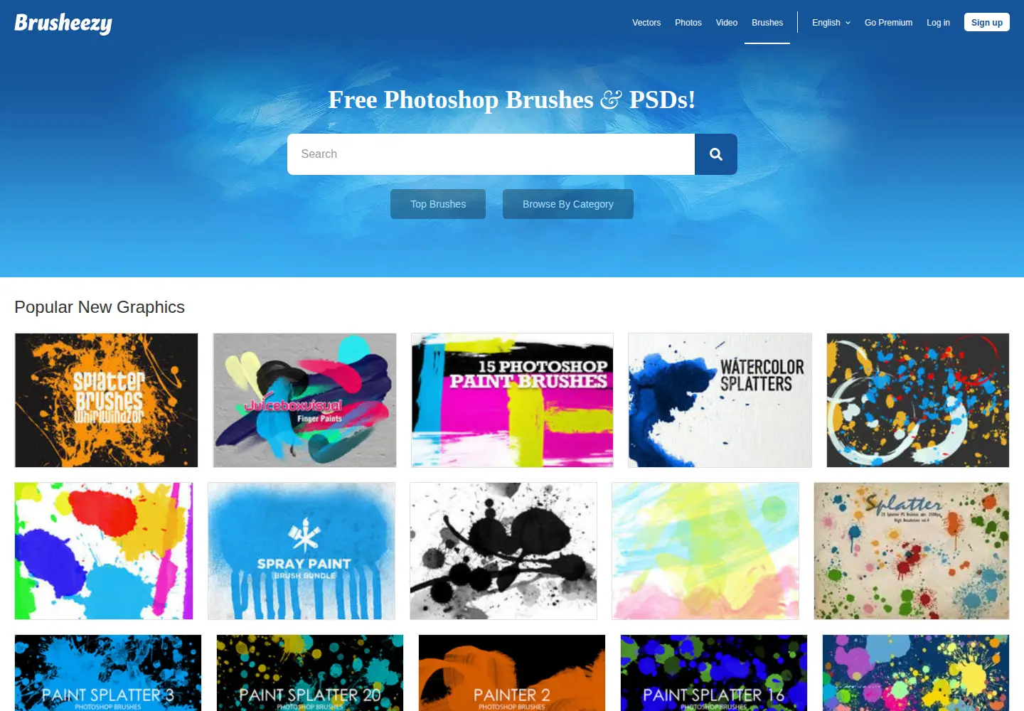 Screenshot of brusheezy.com