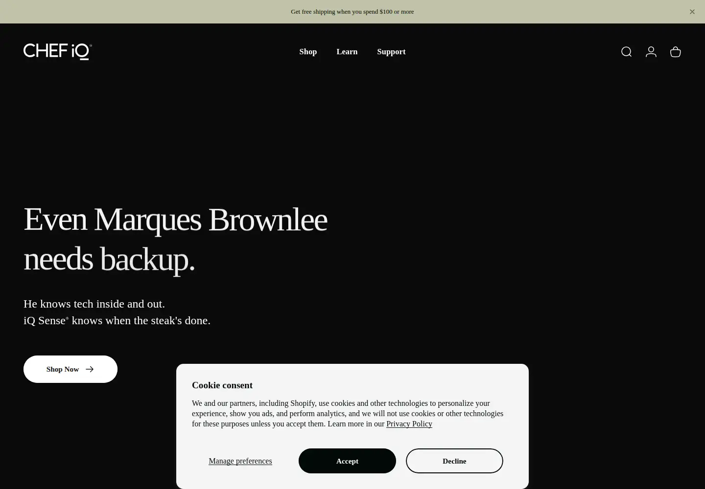 Screenshot of chefiq.com