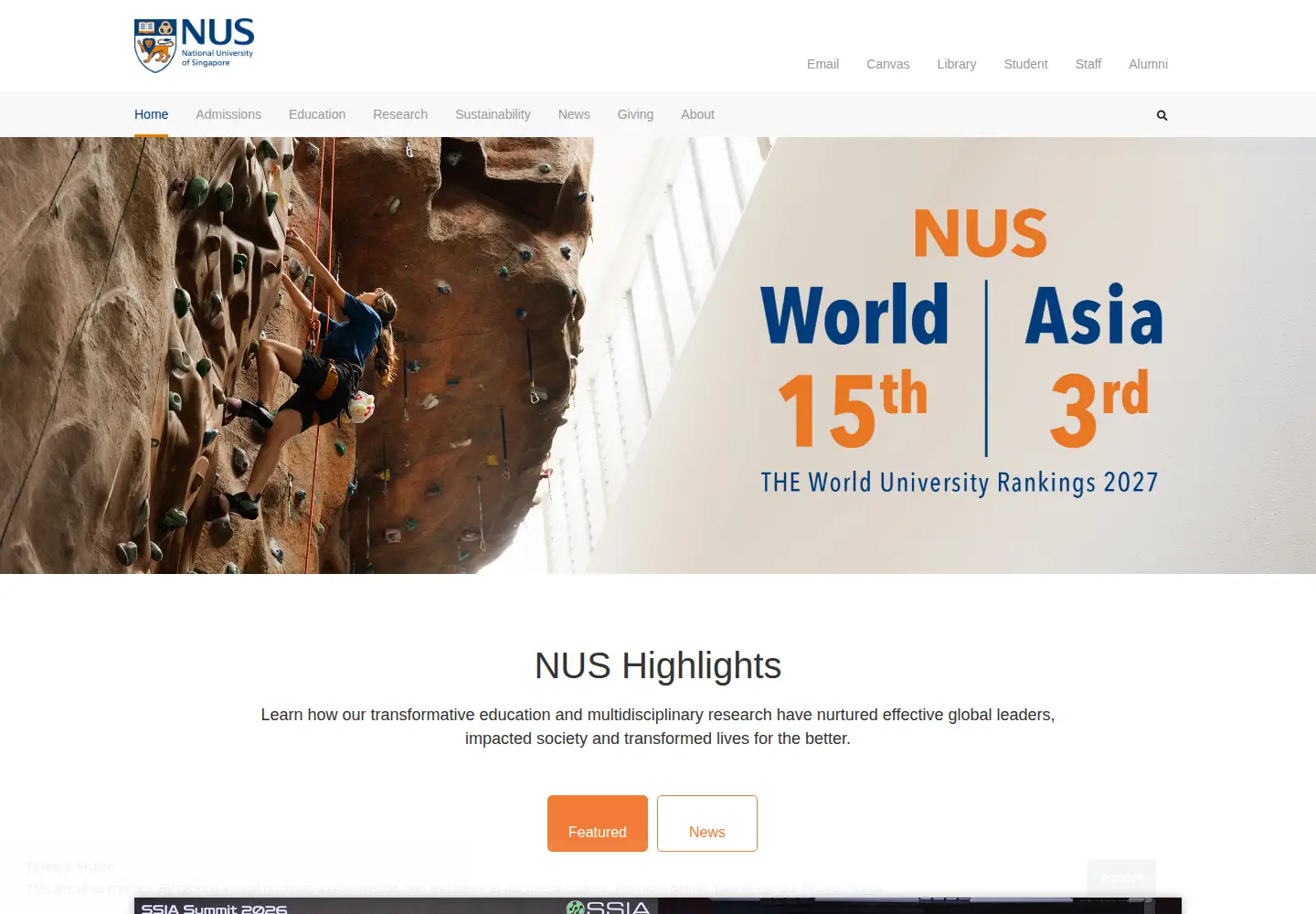 Screenshot of nus.edu