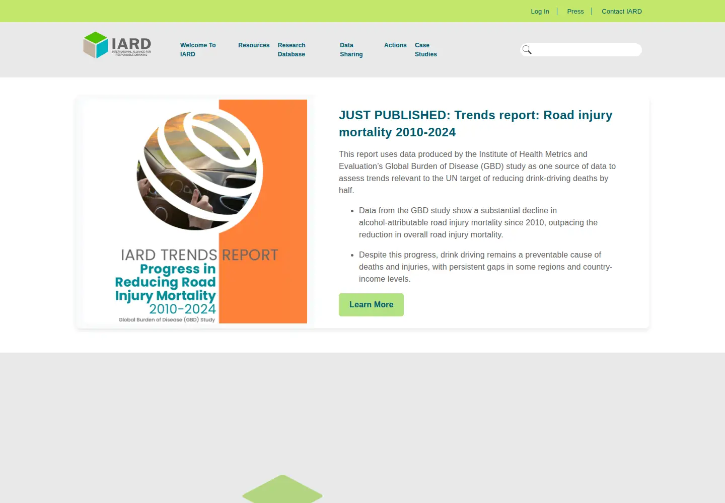 Screenshot of iard.org