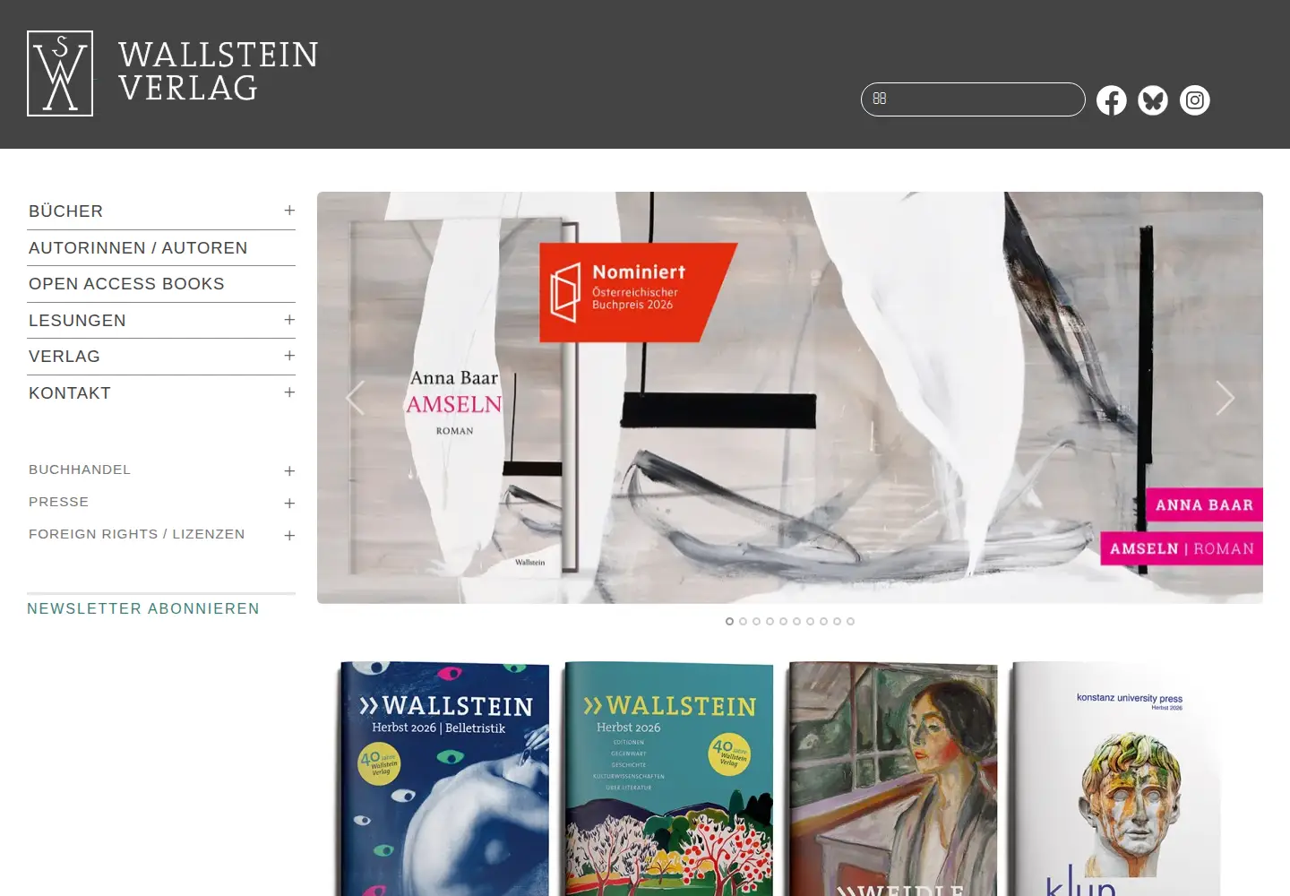 Screenshot of wallstein-verlag.de