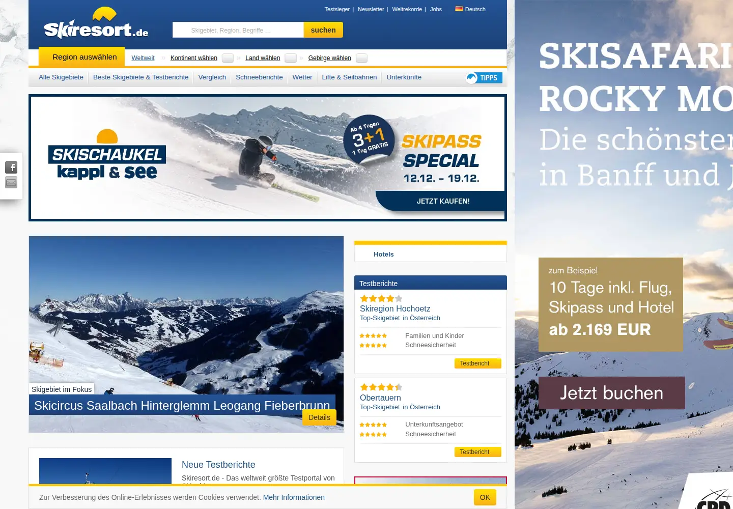 Screenshot of skiresort.de