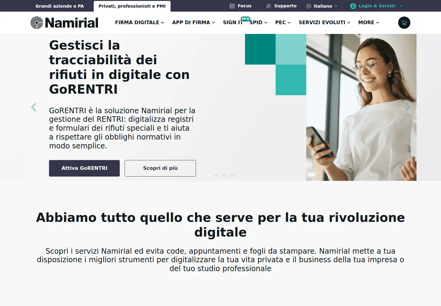 Screenshot of namirial.it