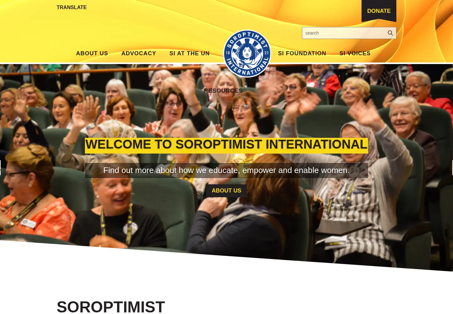 Screenshot of soroptimistinternational.org