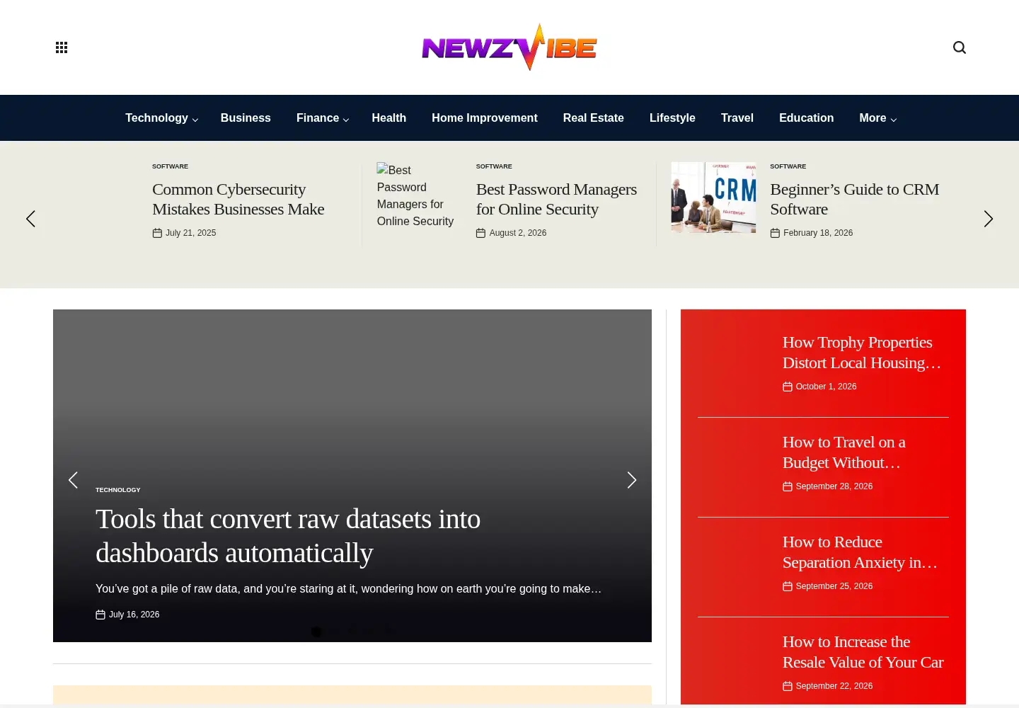 Screenshot of newzvibe.com