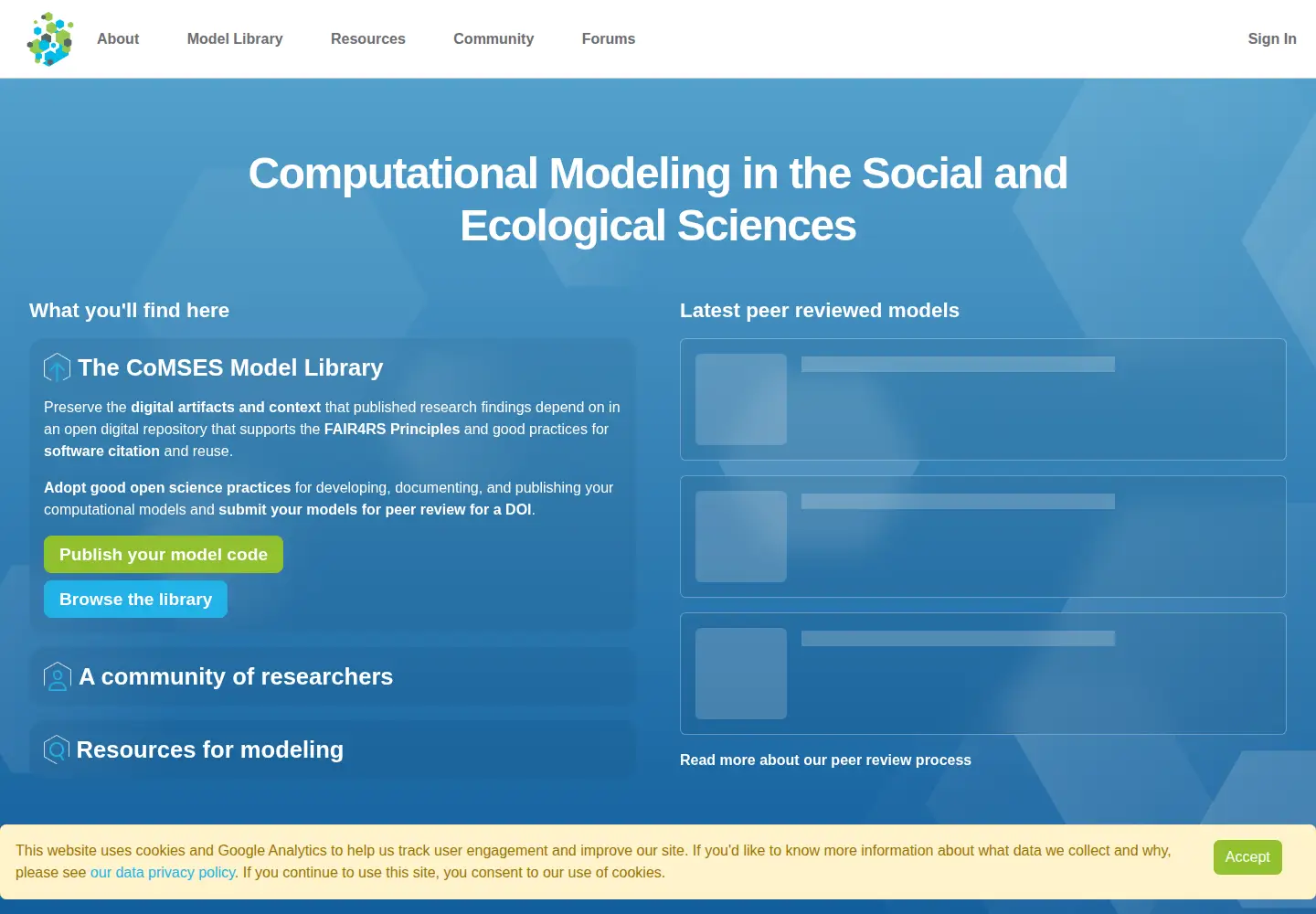 Screenshot of openabm.org