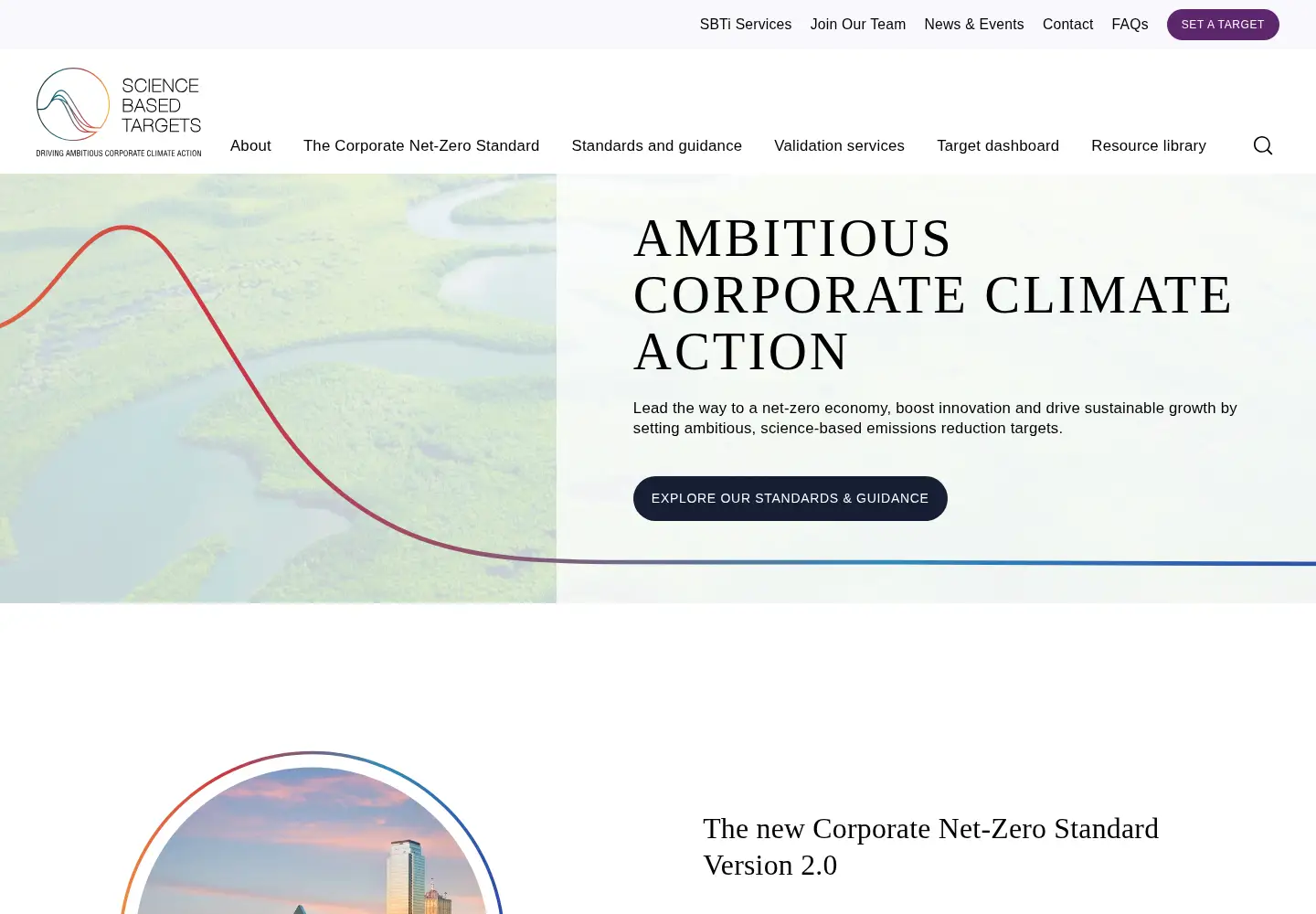 Screenshot of sciencebasedtargets.org