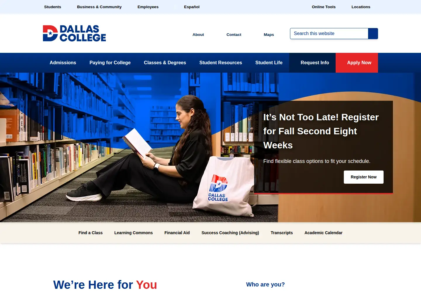 Screenshot of dallascollege.edu