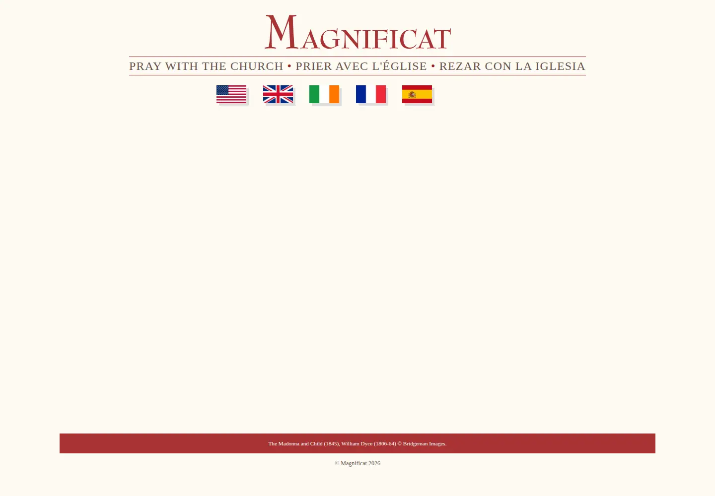 Screenshot of magnificat.net
