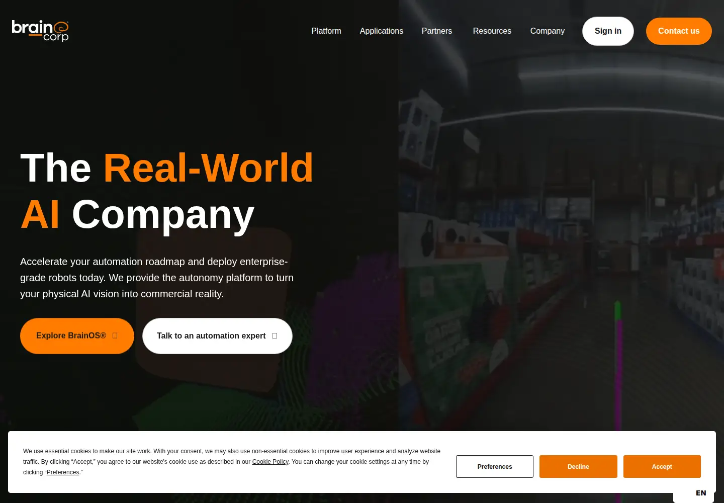 Screenshot of braincorp.com