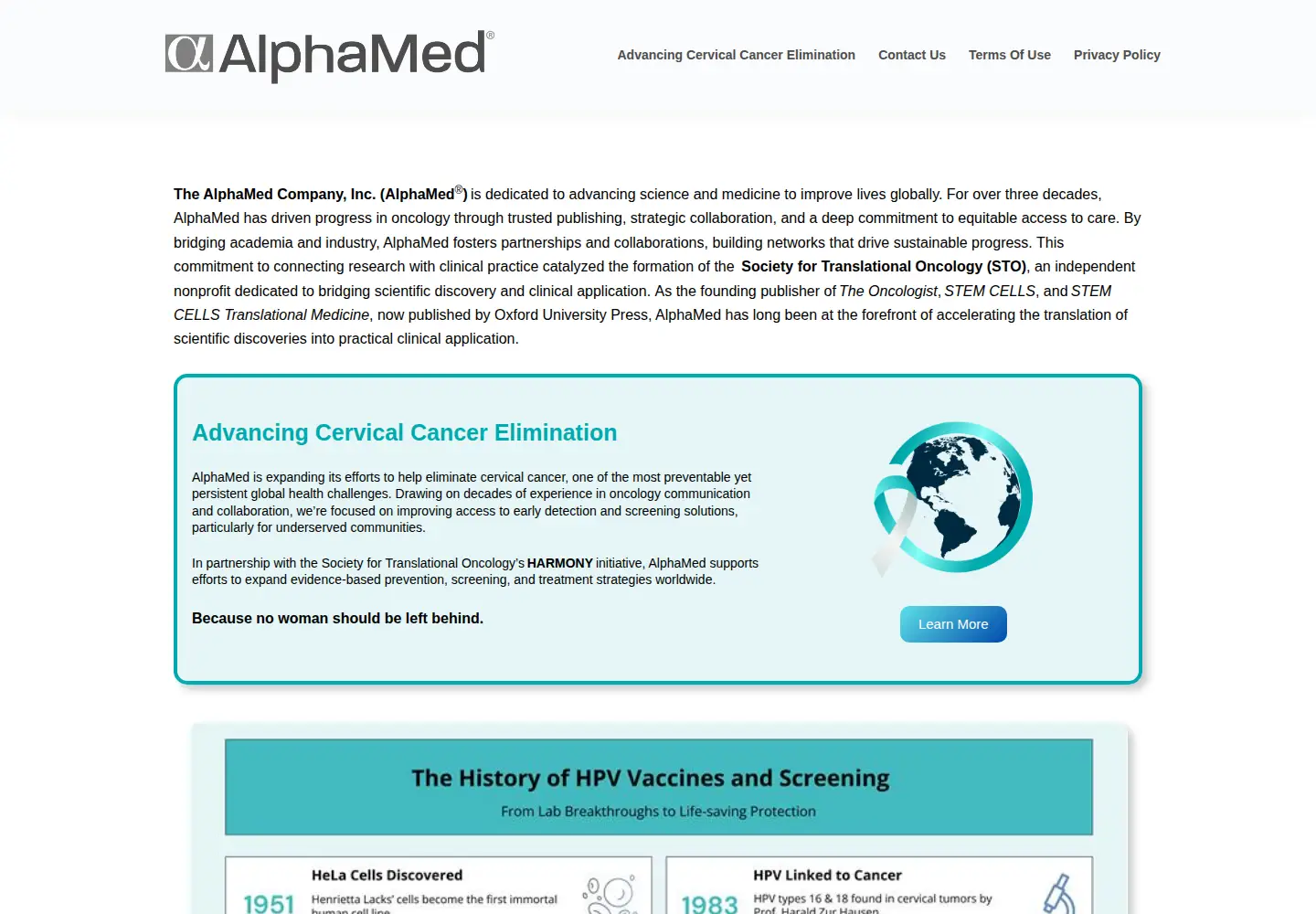 Screenshot of alphamedpress.org