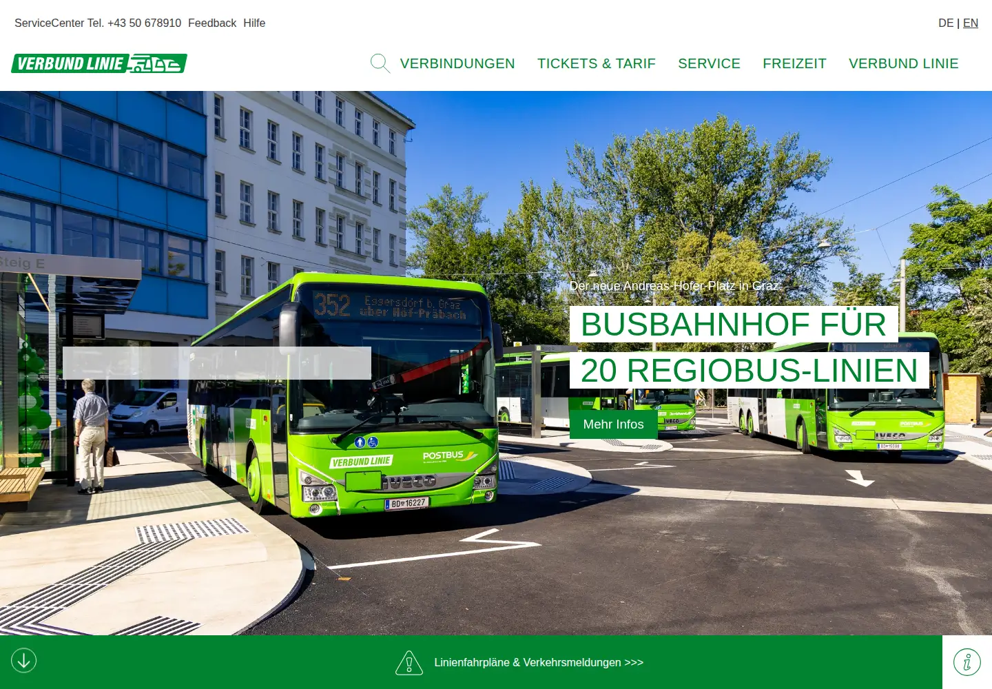 Screenshot of verbundlinie.at