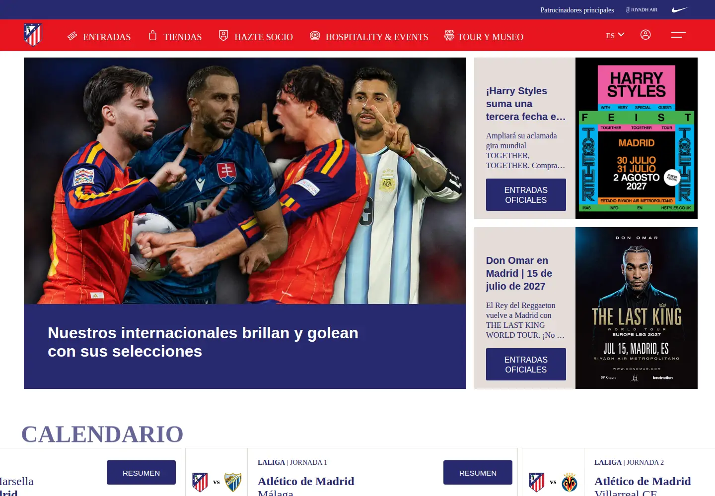 Screenshot of atleticodemadrid.com