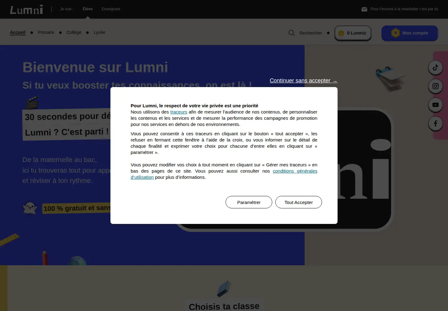 Screenshot of lumni.fr