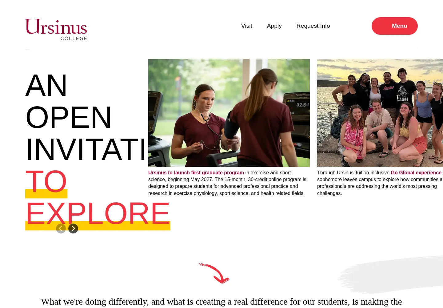 Screenshot of ursinus.edu