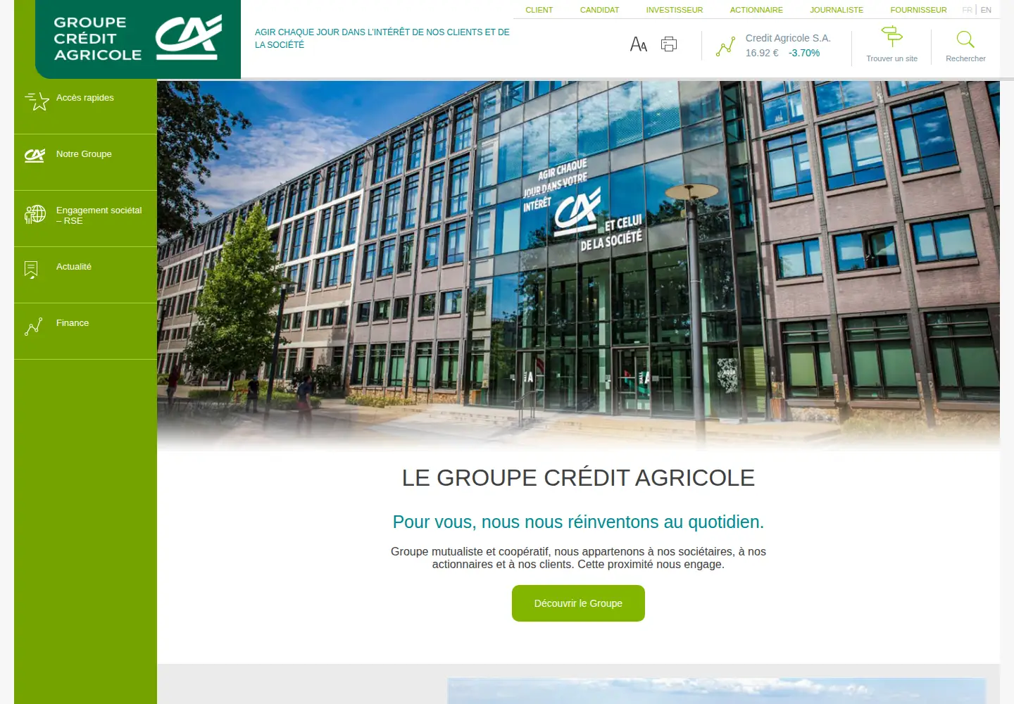 Screenshot of credit-agricole.com