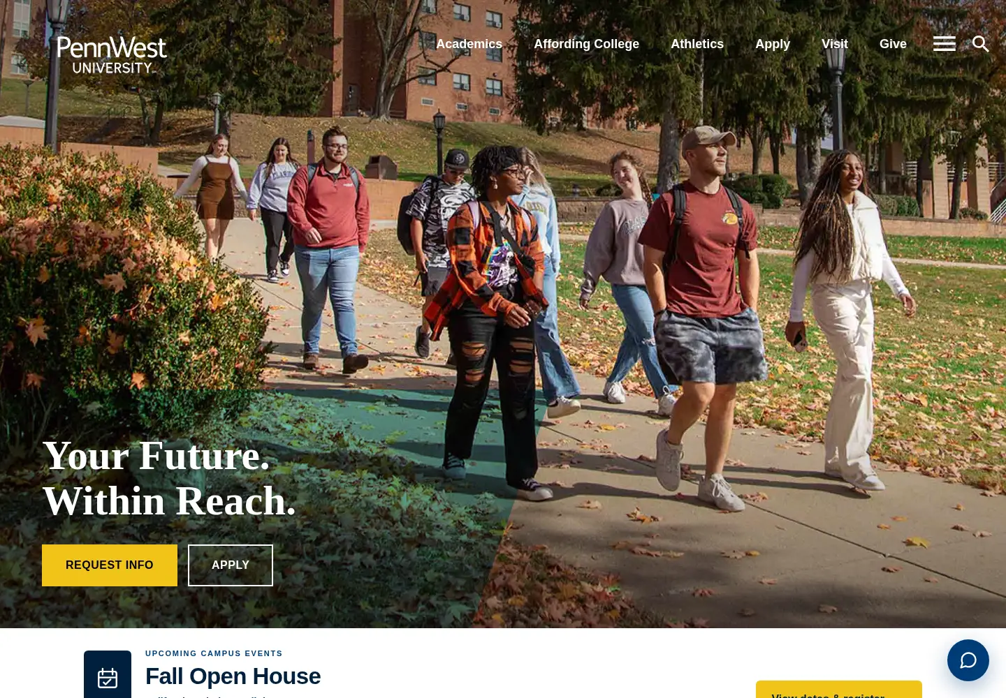 Screenshot of pennwest.edu