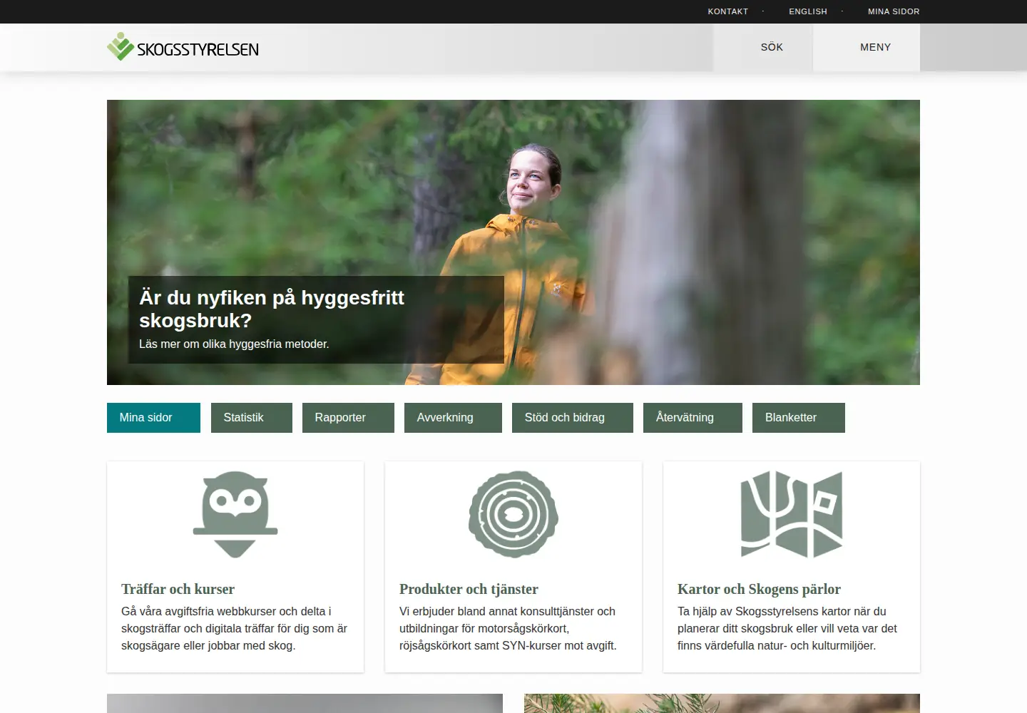 Screenshot of skogsstyrelsen.se