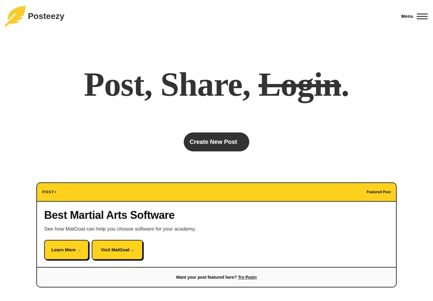 Screenshot of posteezy.com
