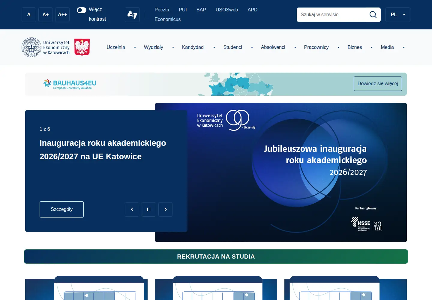 Screenshot of ue.katowice.pl