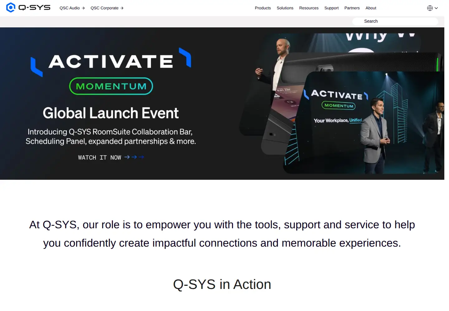 Screenshot of qsys.com