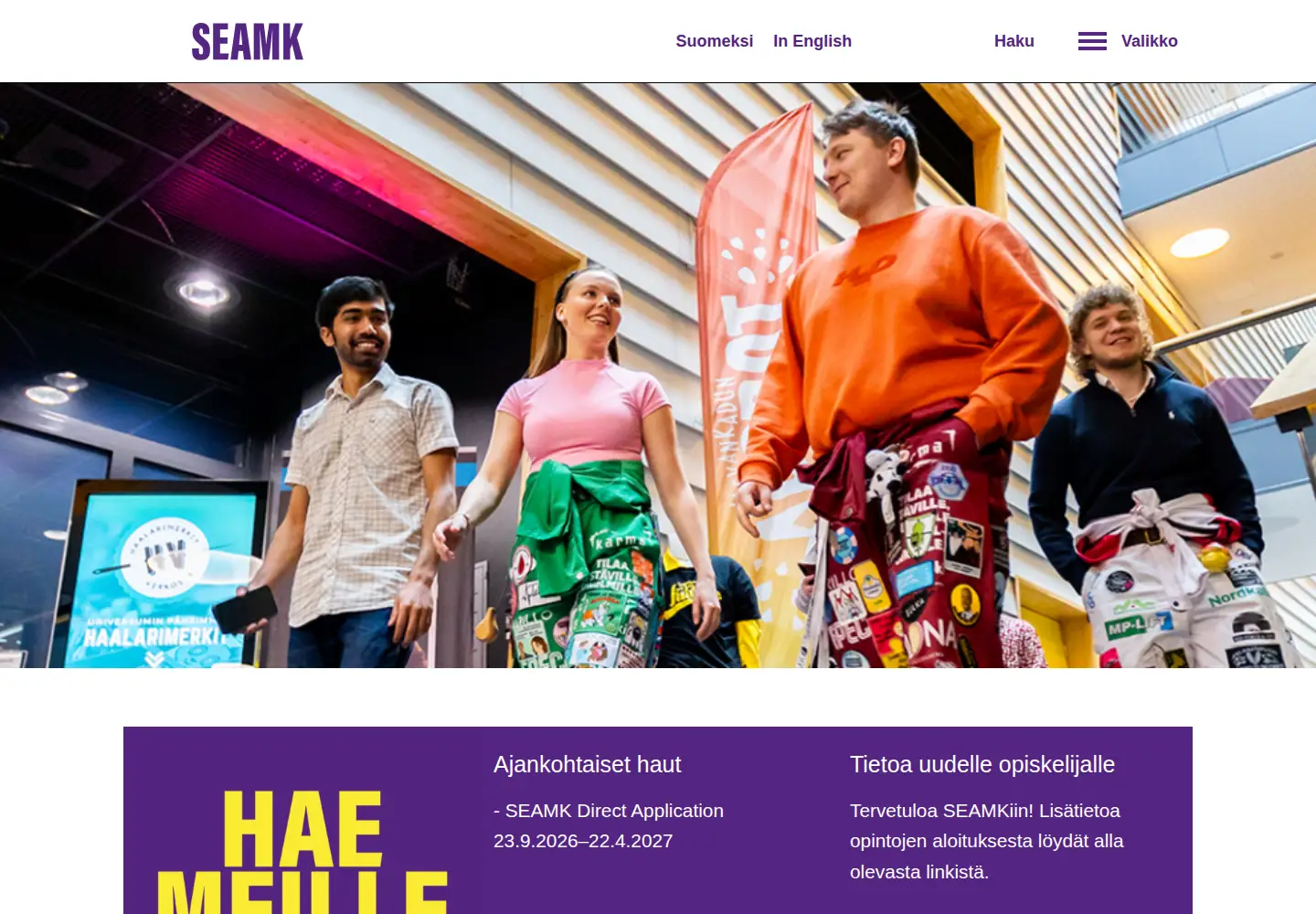 Screenshot of seamk.fi