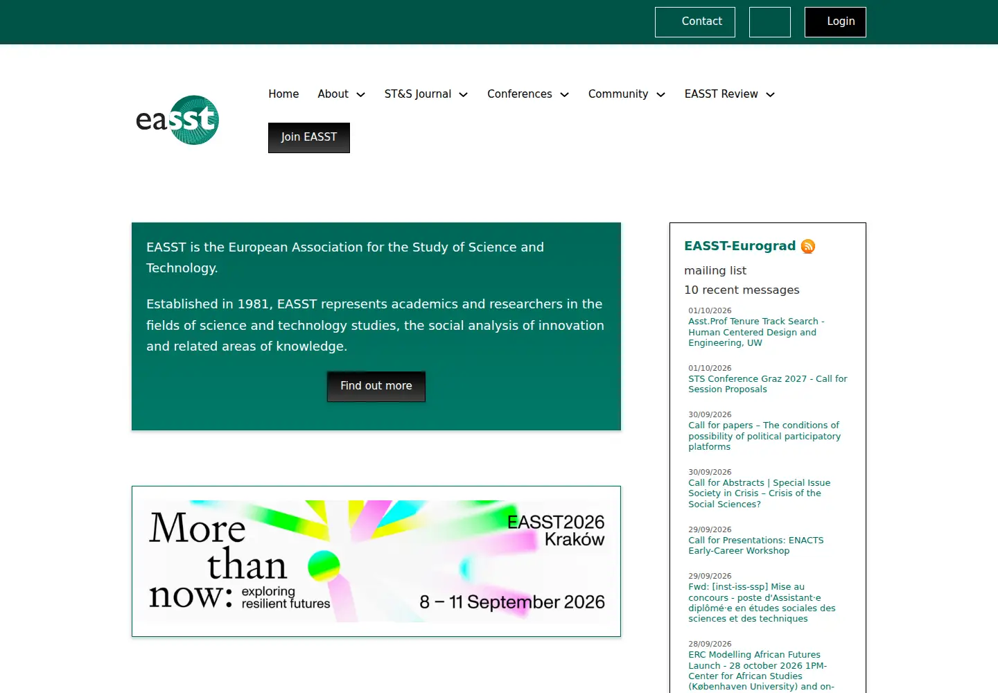Screenshot of easst.net