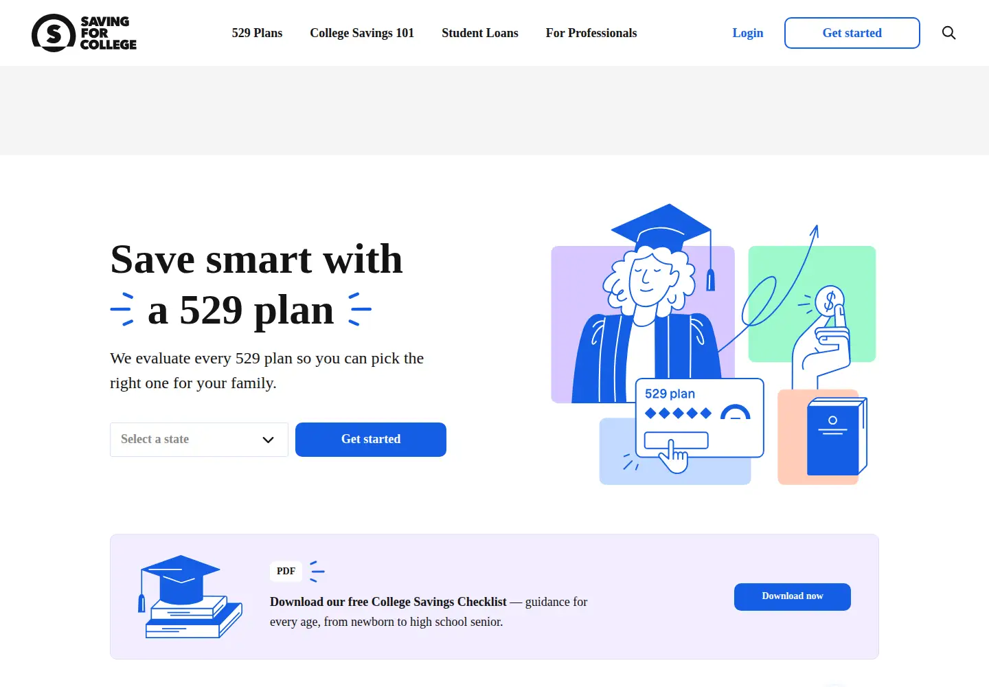 Screenshot of savingforcollege.com