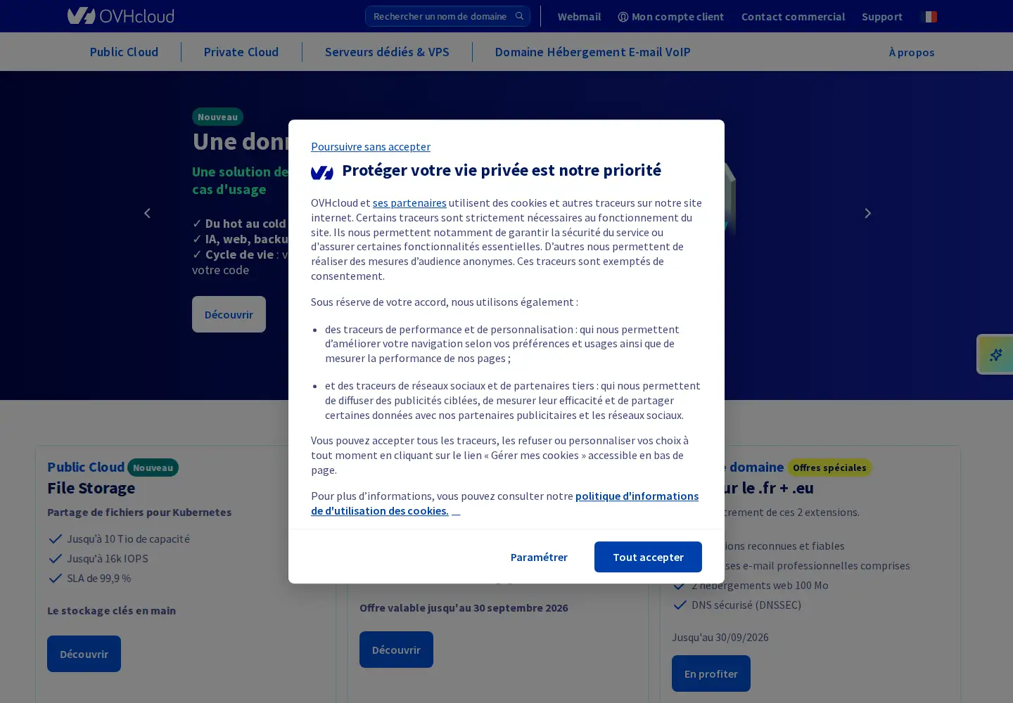 Screenshot of ovhcloud.com