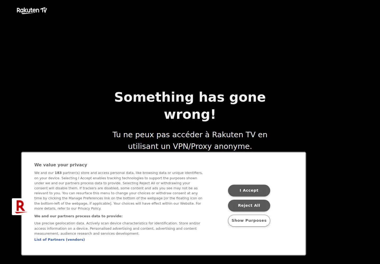 Screenshot of rakuten.tv