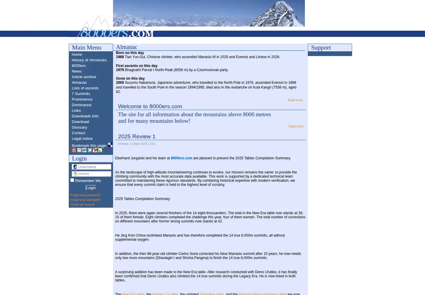 Screenshot of 8000ers.com