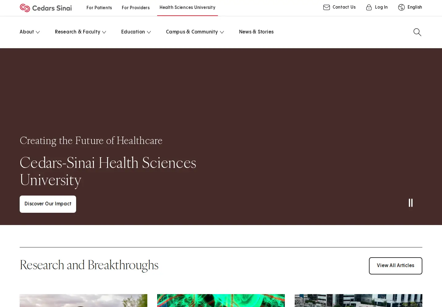 Screenshot of cedars-sinai.edu