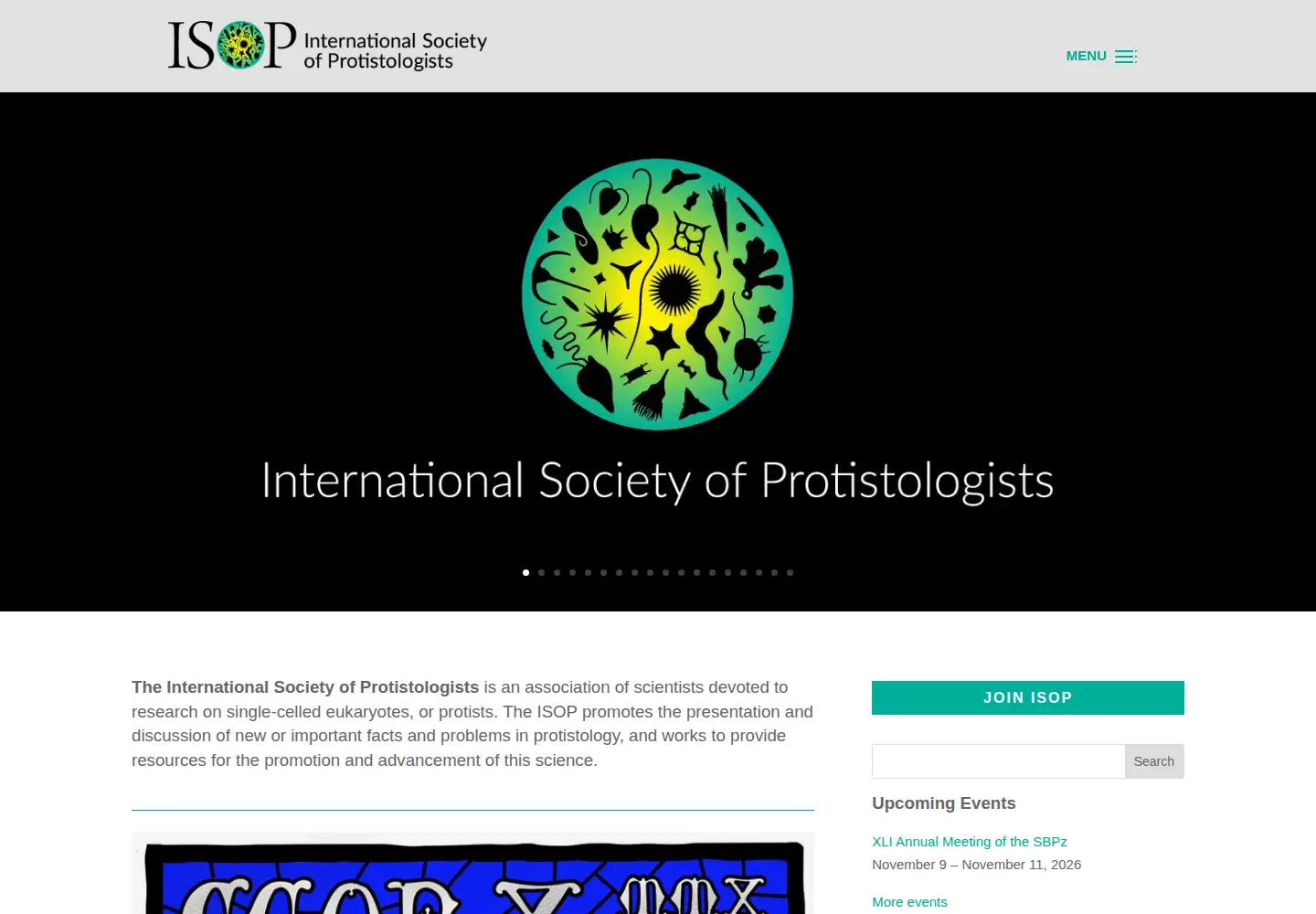 Screenshot of protistologists.org