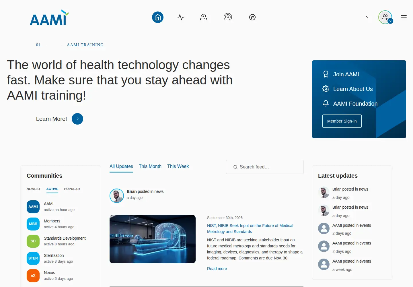 Screenshot of aami.org