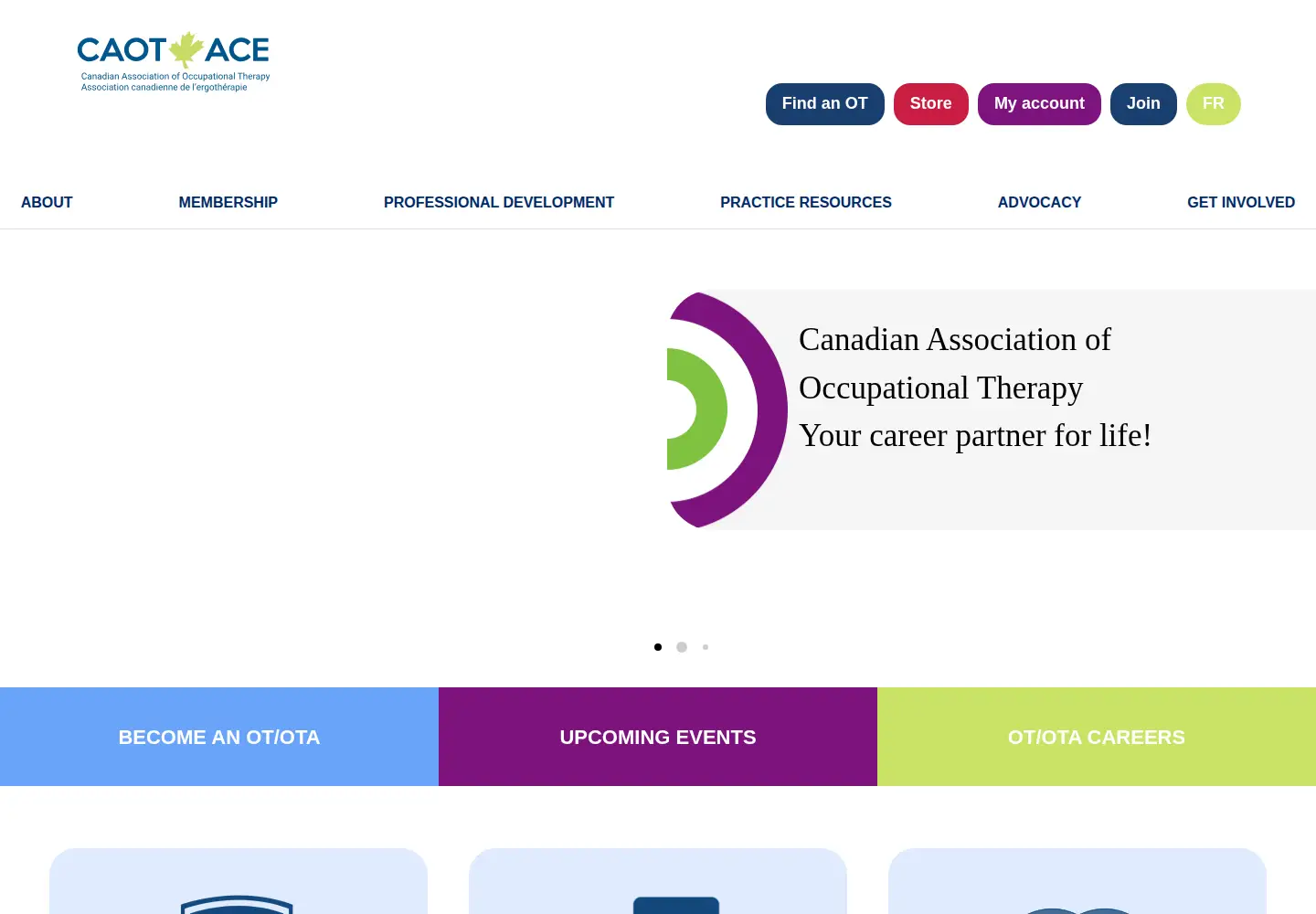 Screenshot of caot.ca