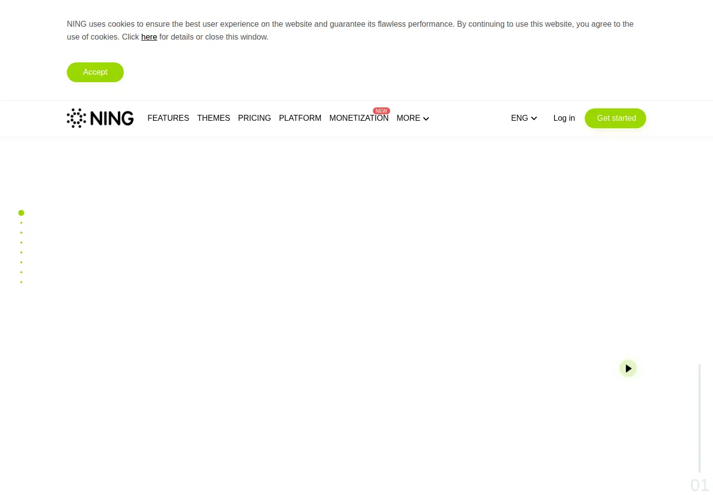 Screenshot of ning.com
