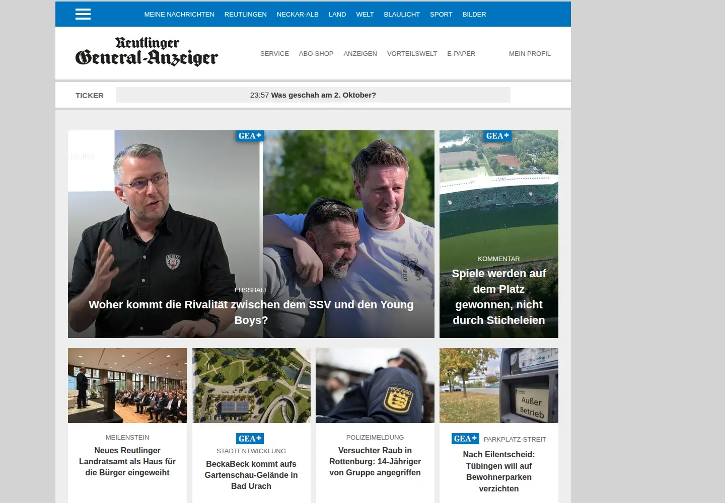 Screenshot of gea.de