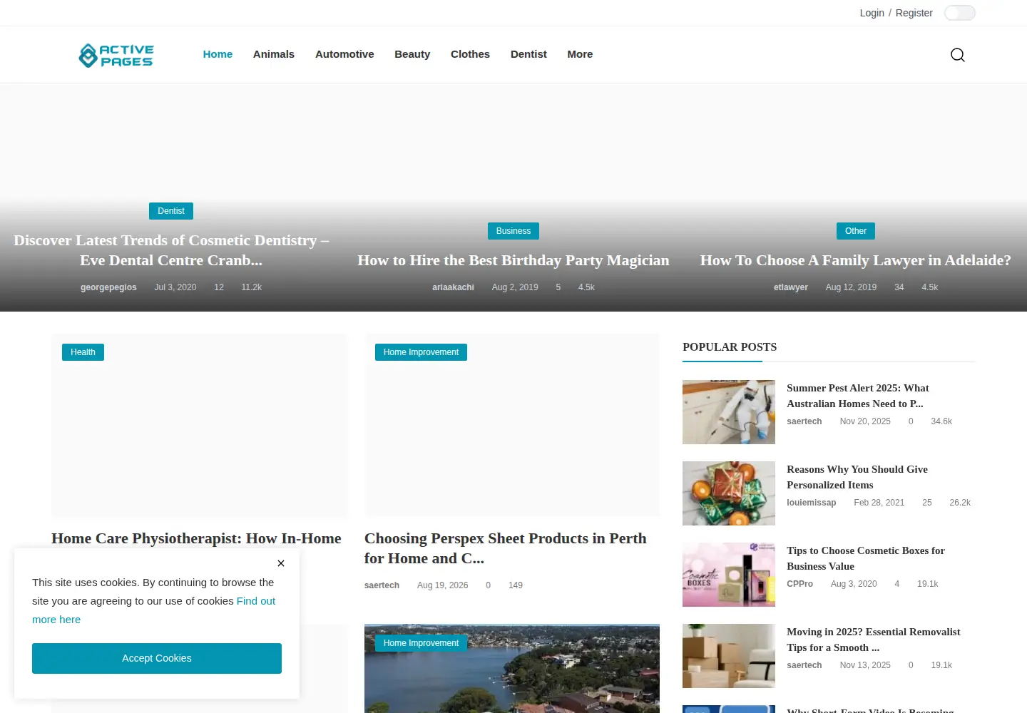 Screenshot of activepages.com.au