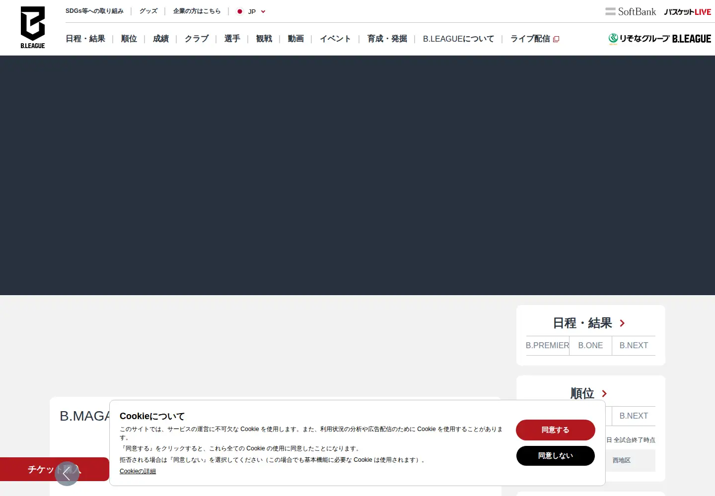 Screenshot of bleague.jp