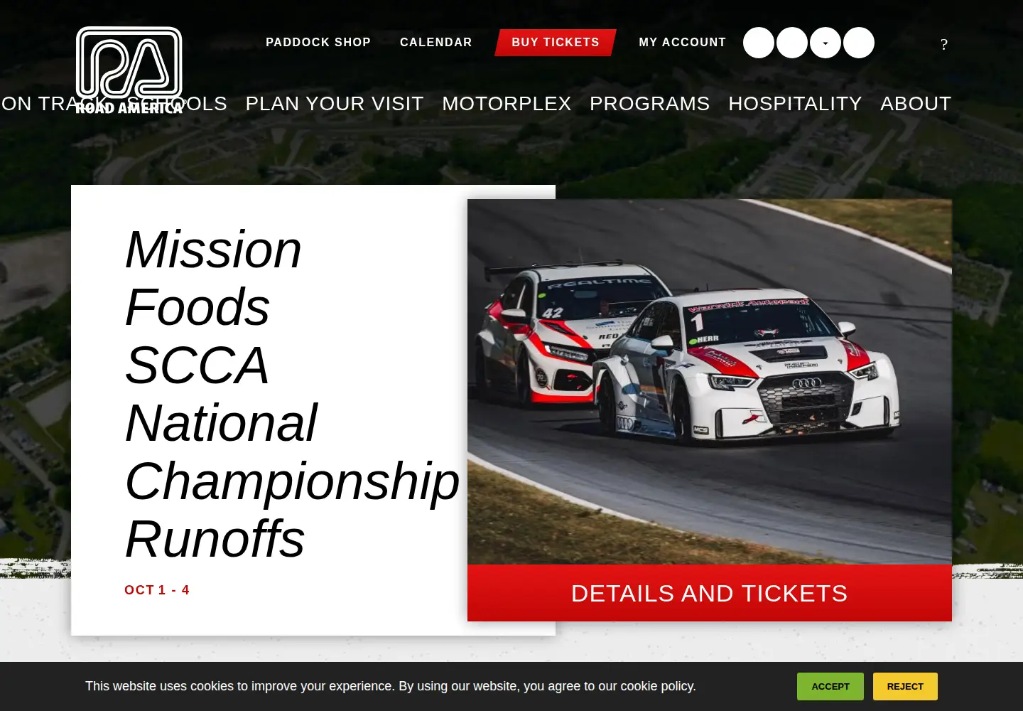 Captured homepage of roadamerica.com in the current scan
