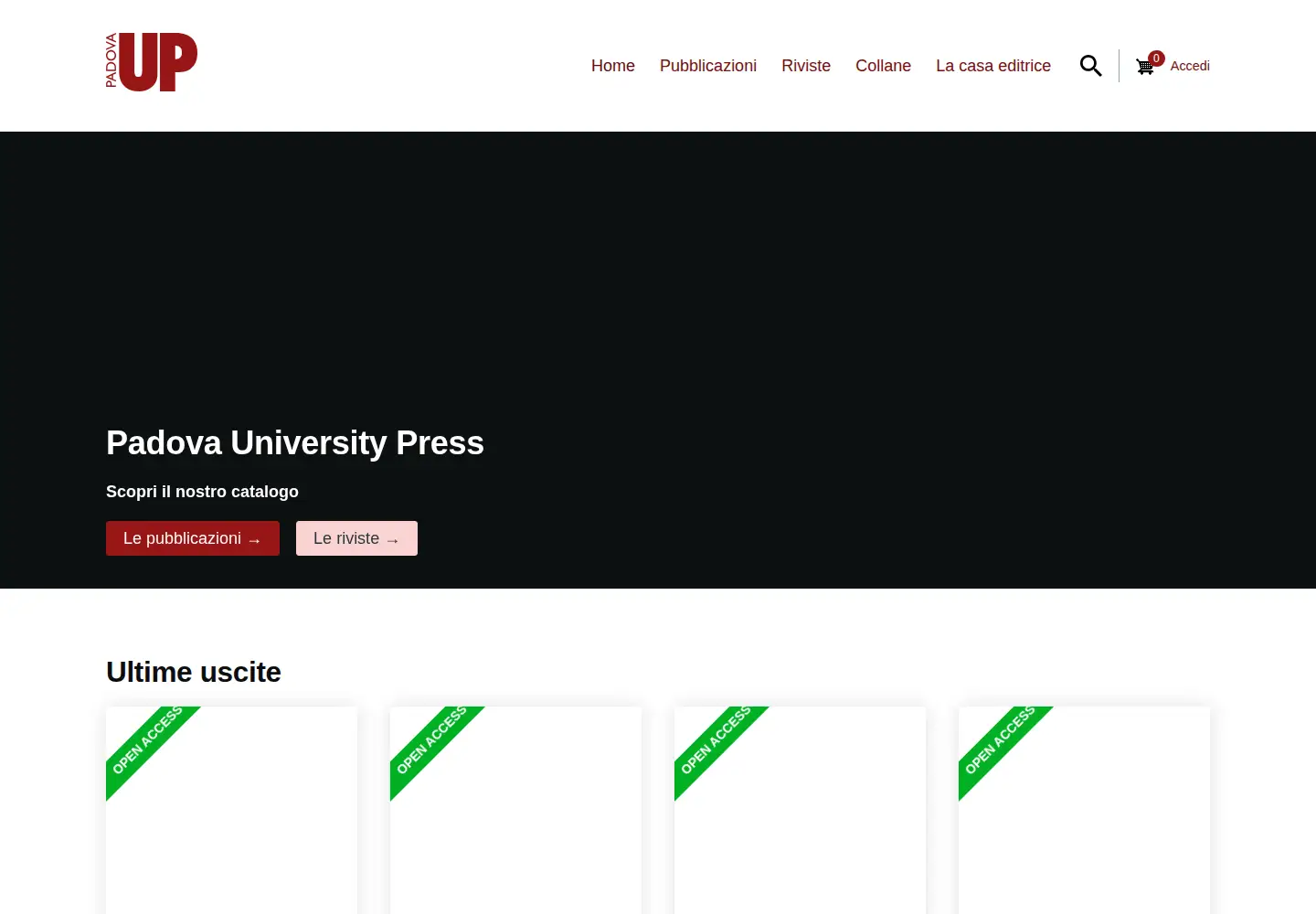 Screenshot of padovauniversitypress.it