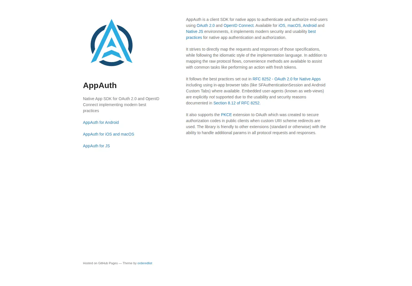 Screenshot of appauth.io