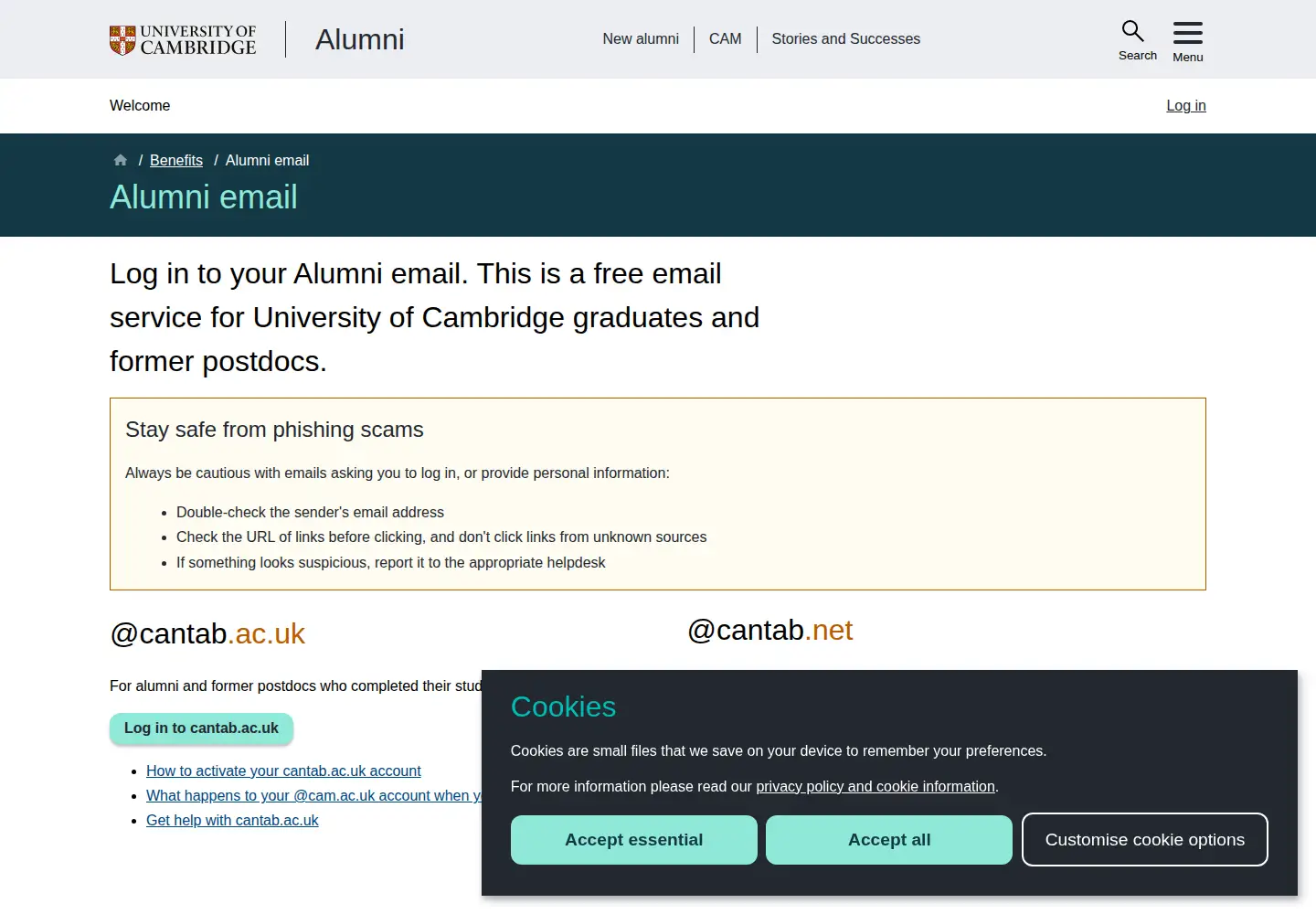 Screenshot of cantab.net