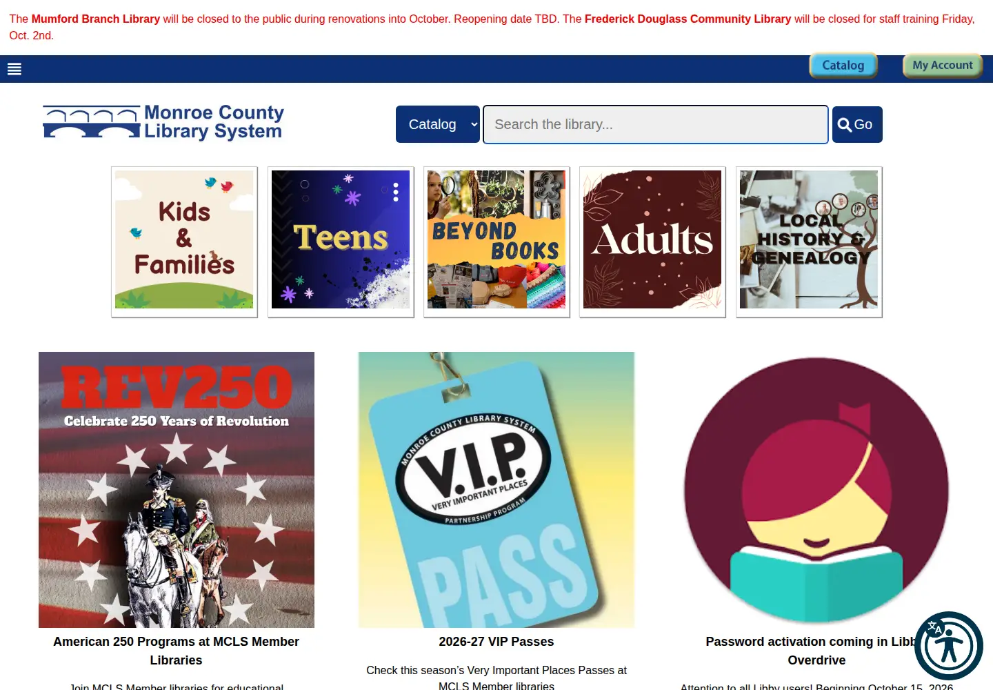 Screenshot of libraryweb.org