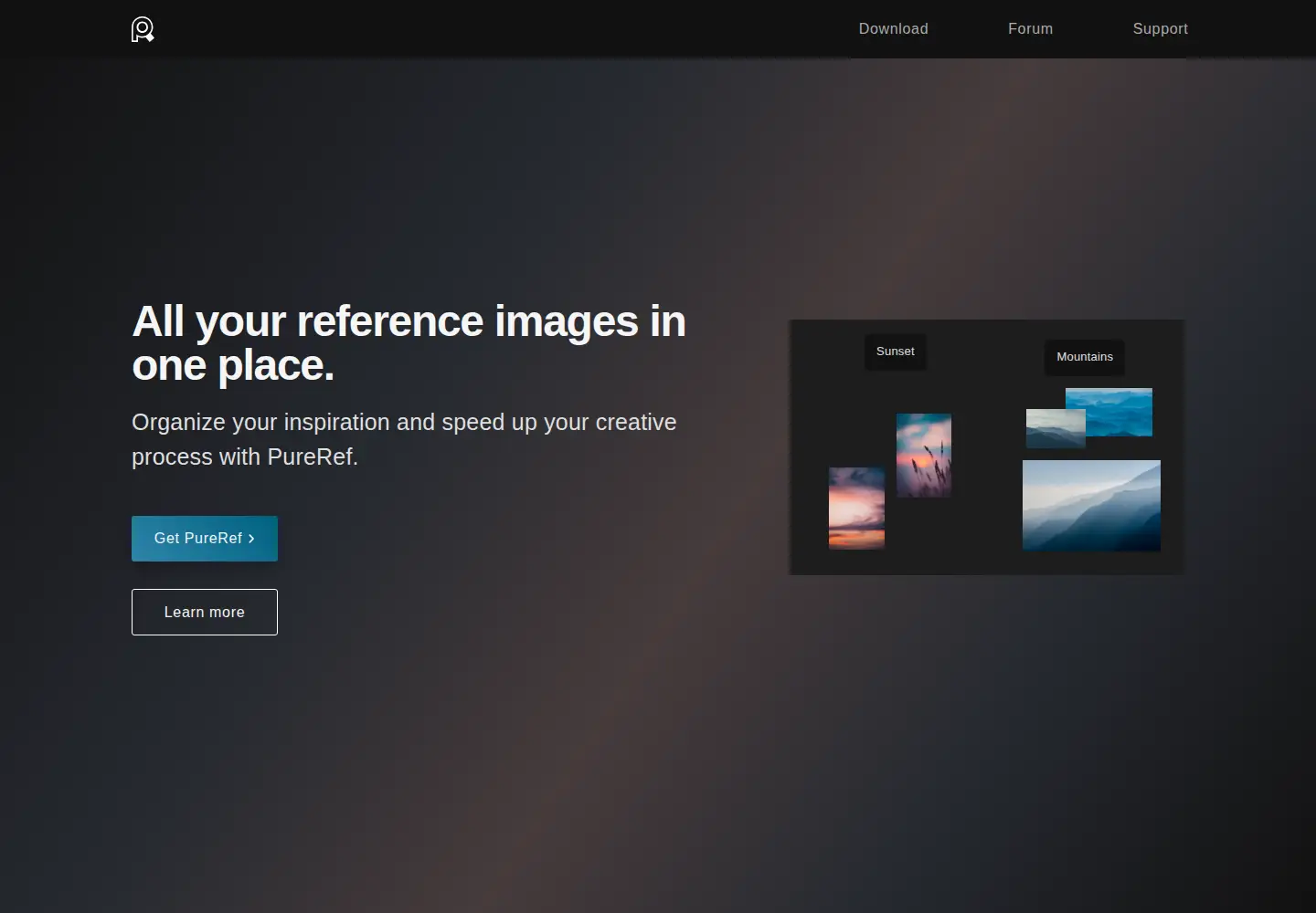Screenshot of pureref.com