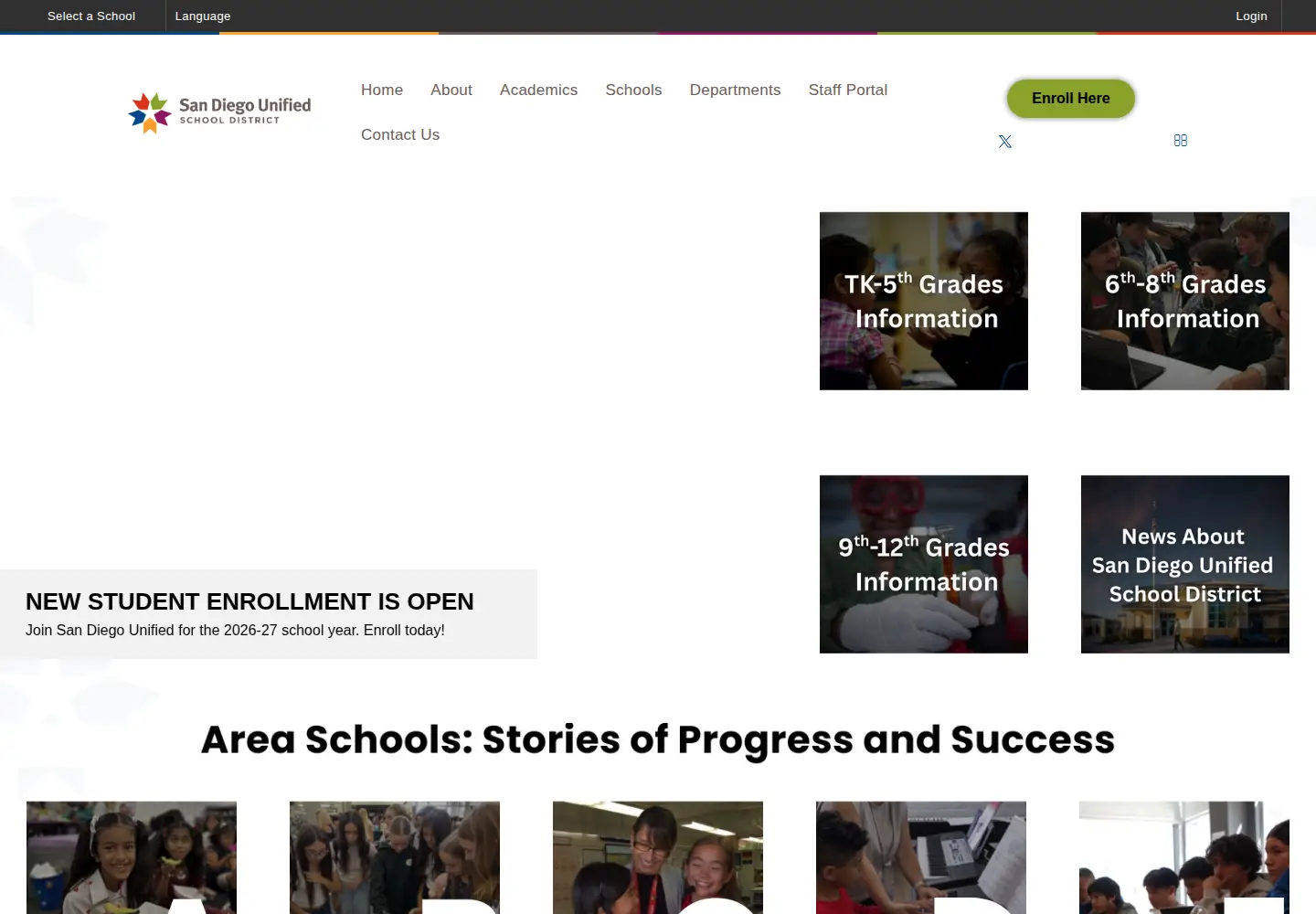 Screenshot of sandiegounified.org