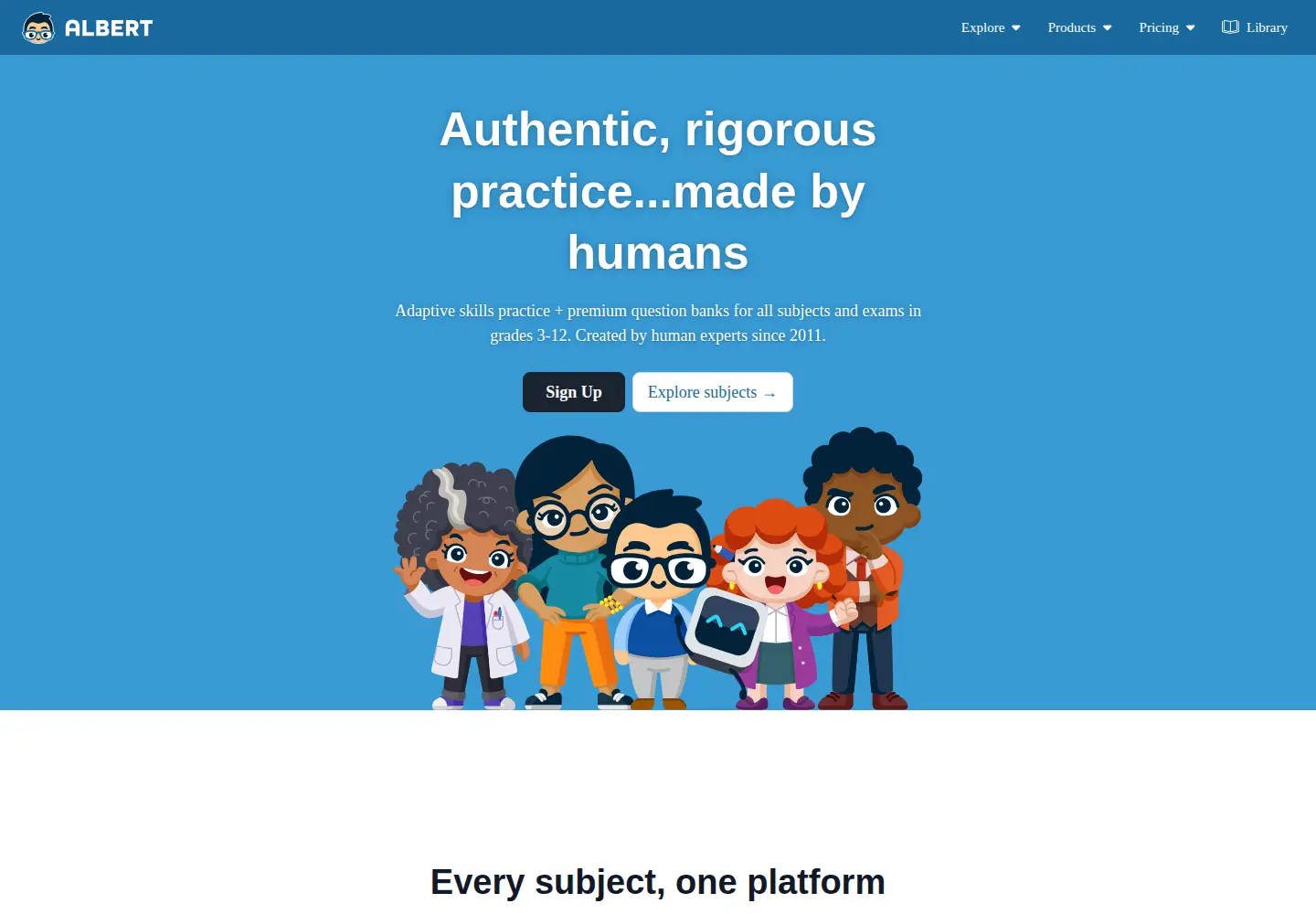 Screenshot of albert.io