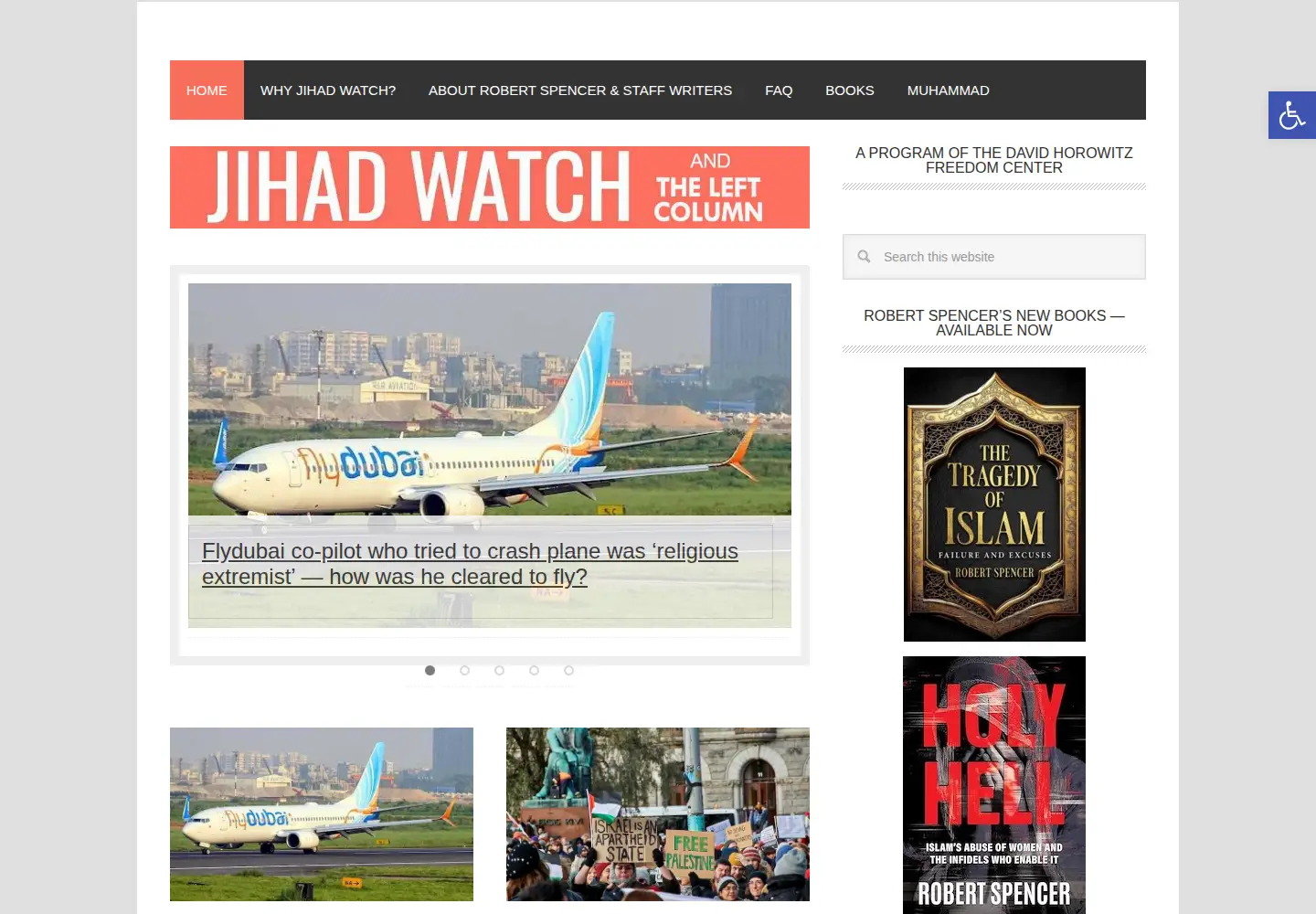 Screenshot of jihadwatch.org