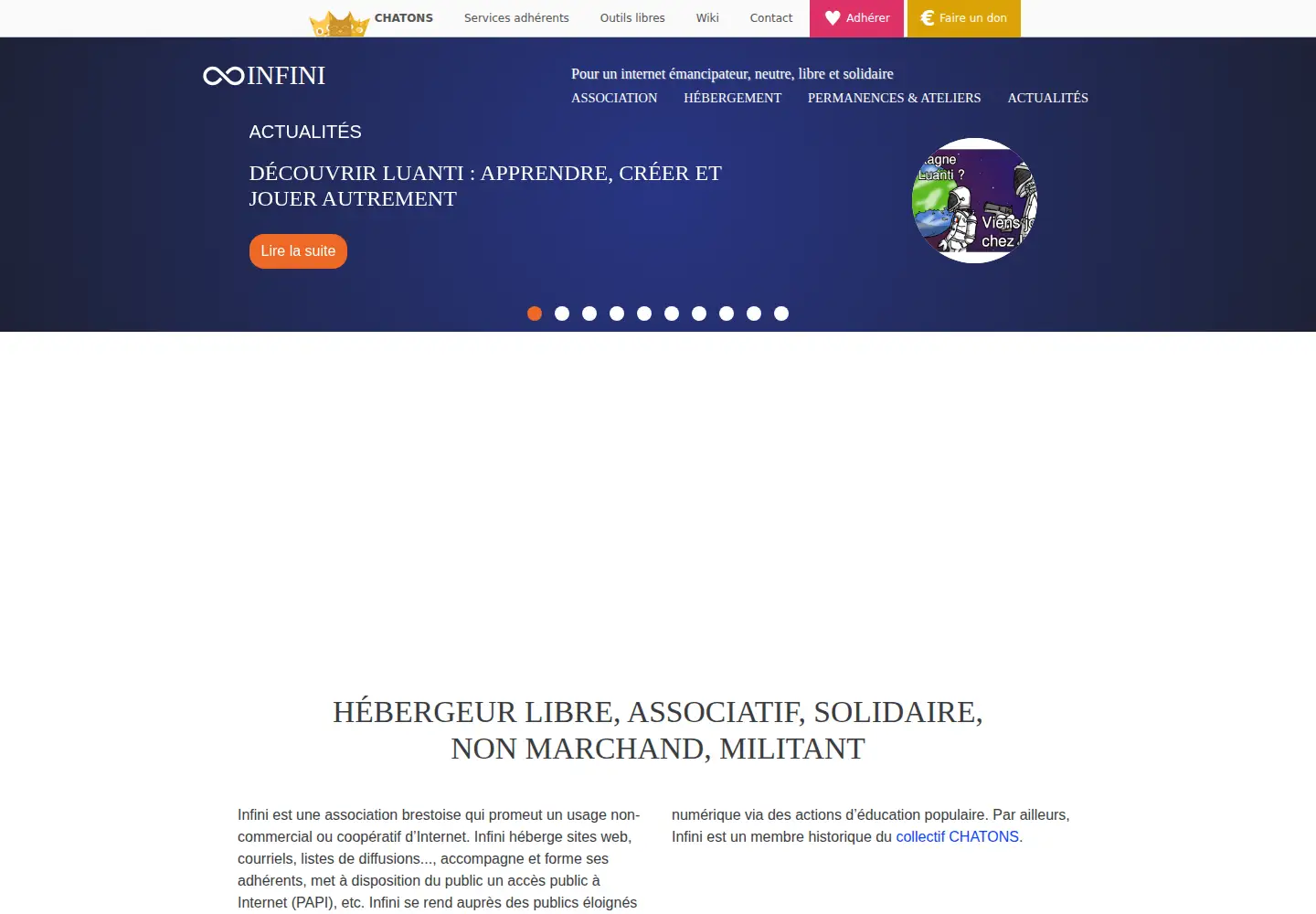 Screenshot of infini.fr